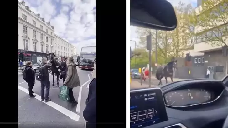 Süvari atları Londra’nın caddelerine kaçtı atlar dahil yaralılar var